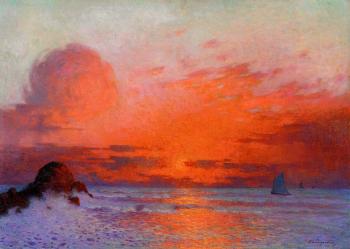 Ferdinand Loyen Du Puigaudeau : Sailboats at Sunset